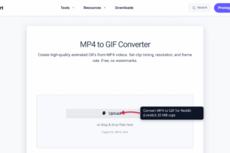 The xconvert MP4 to GIF converter ready to convert a video for Reddit upload