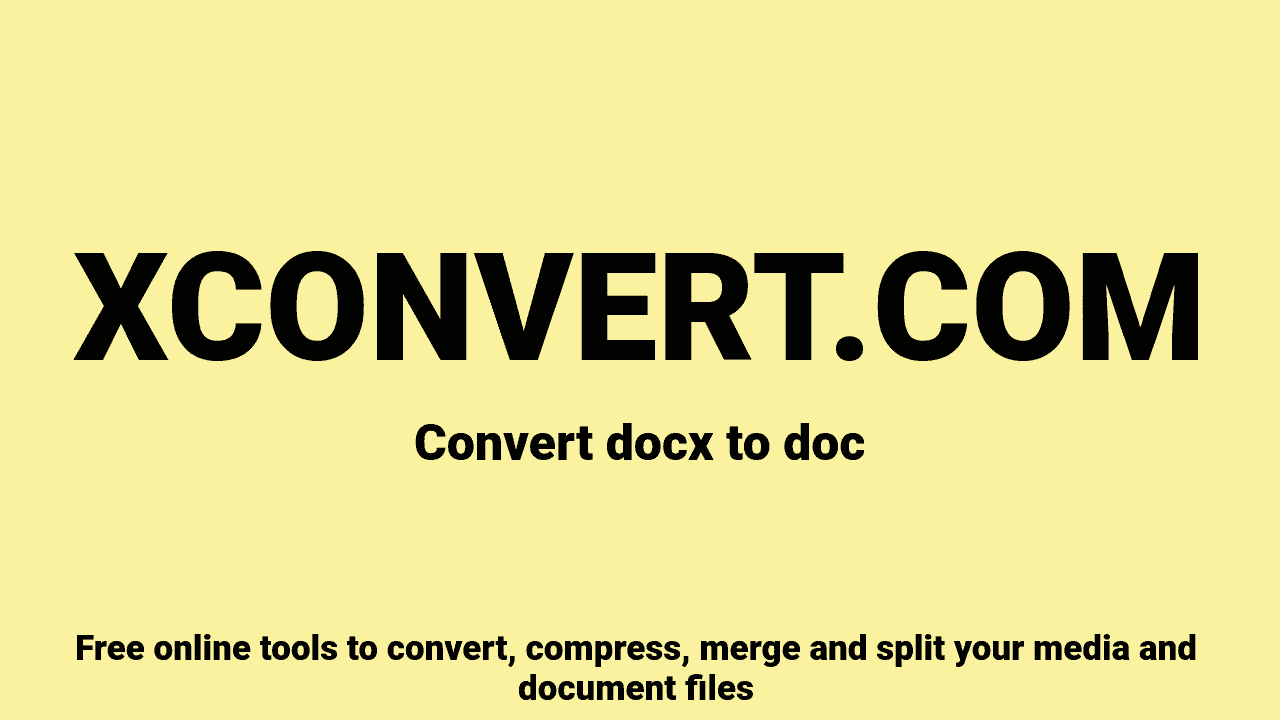 DOCX to DOC Converter Online Free | XConvert