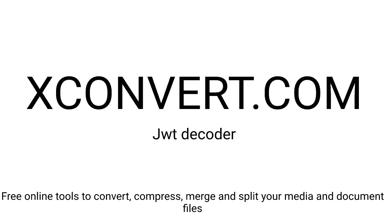 JWT Decoder - XConvert.com